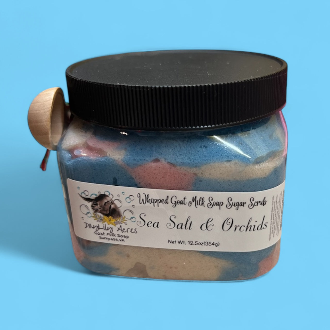 Sea salt & Orchids~whipped goat milk soap sugar scrub~