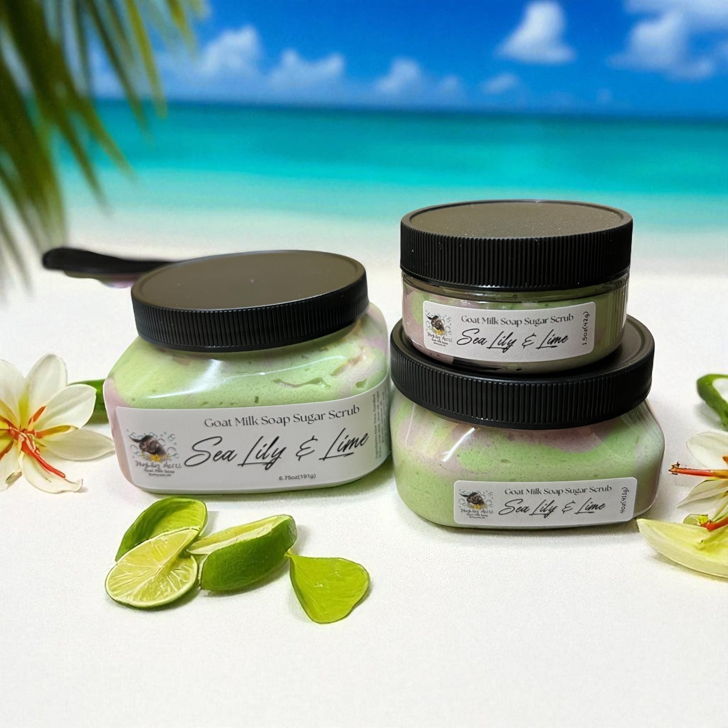 Sea Lily & Lime~goat milk soap sugar scrub~