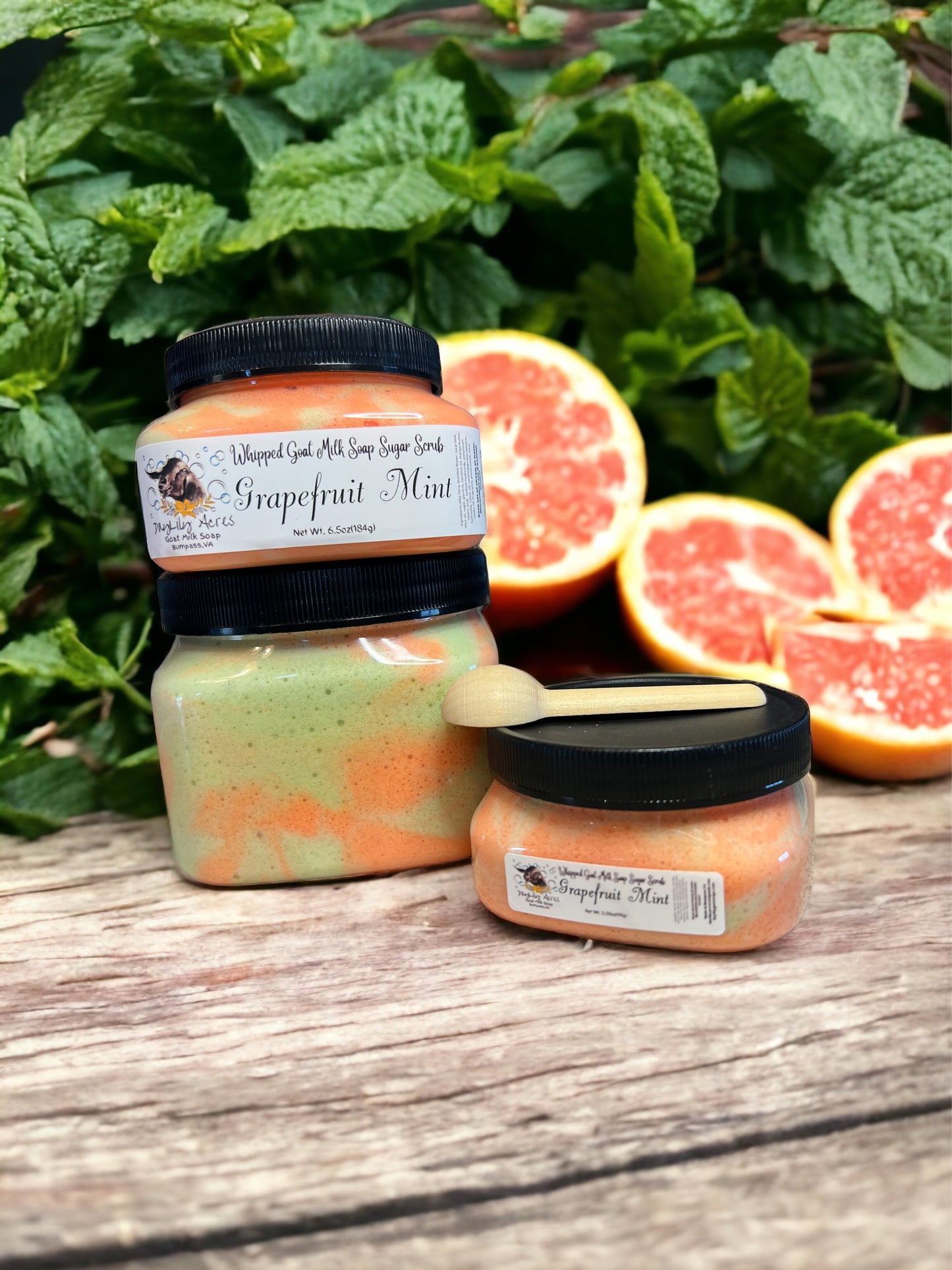 Grapefruit Mint~goat milk soap sugar scrub~