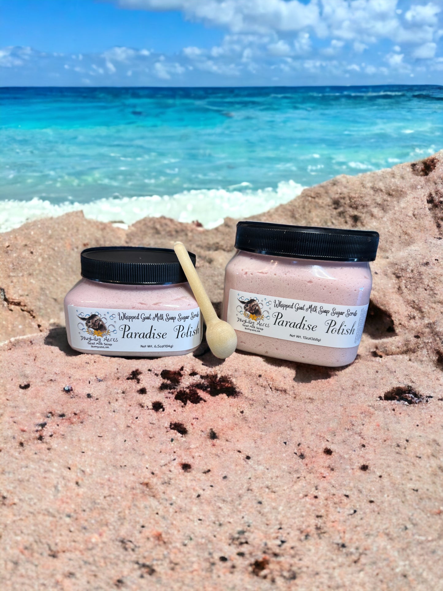 Paradise Polish~goat milk soap sugar scrub~